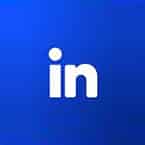 LinkedIn logo on blue background