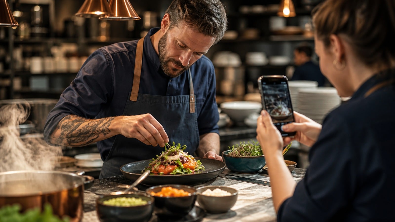Restaurant social media behind scenes